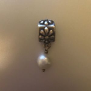 Pandora pearl and flower dangle bead